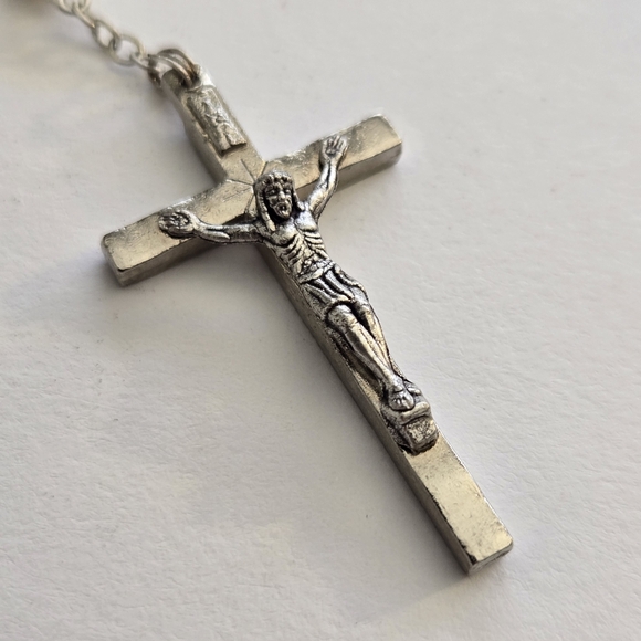 Vintage Rosary Necklace victorian revival art deco vampire Pearl Y drop - Picture 6 of 8